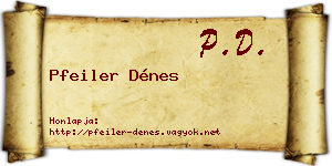Pfeiler Dénes névjegykártya